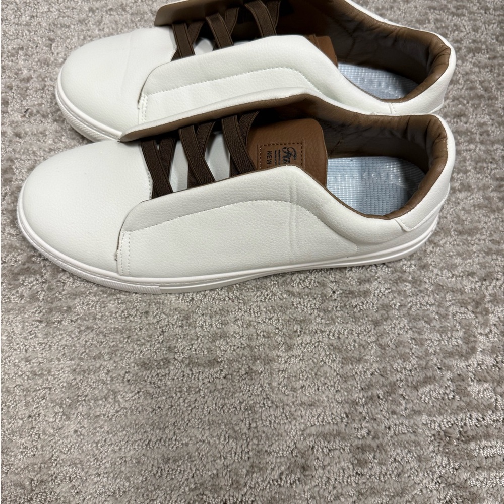 White and Brown Men's Sneakers